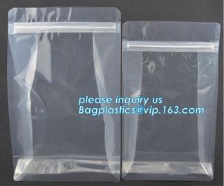 Flexible food Packaging 8 sides sealed flat bottom gusset bag, Professional Production Plastic Medication ZiplocK Zip