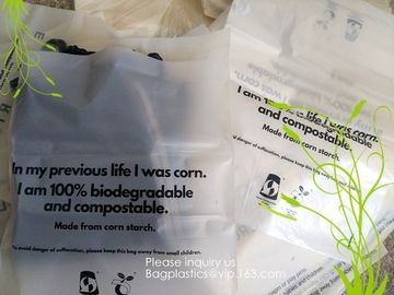 PLA Biodegradable Corn Starch Compostable LDPE Ziplock Bag, Environmentally friendly, recyclable, reusable, reclosable