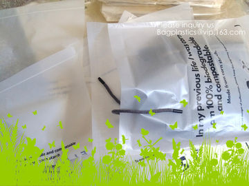 100% Compostable, biodegradable corn starch Zipper Slider Bags, Slider zipper bag, Eco carry bag pla bag Recyclable