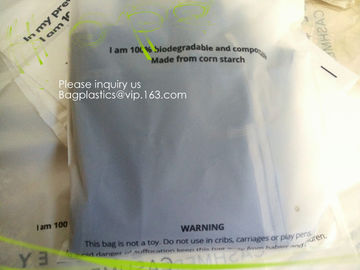 Bio degradable corn starch PLA plastic zipper bag, Compost Bio Degradable Green Plastic Compostable Ziplock Bags