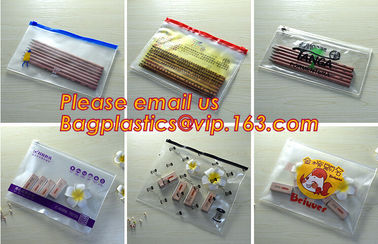 Printed PVC LDPE ziplock bags slider zip lock plastic bag, vinyl toiletry zipper bag pvc slider bag