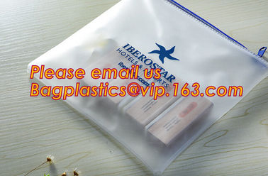 Transparent pvc slider zip bag with blue side gusset, pvc zipper lock slider bag, Zipper slider clear pvc bag for ruler