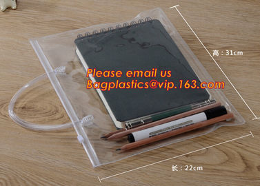 Simple clear Plastic PVC A4 file bag with zipper, pvc ziplock file bag, Custom PP A4 File Bag Document Bag Plastic Zippe