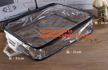 Eco-friendly wholesale travel cosmetic bag clear zipper pvc cosmetic bag for women