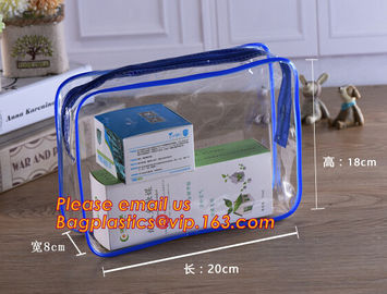 Eco-friendly wholesale travel cosmetic bag clear zipper pvc cosmetic bag for women