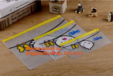 a5 clear plastic zipper pencil bag with creative logo, Promotion Custom Clear PVC Vinyl Plastic Zipper Pencil Bag