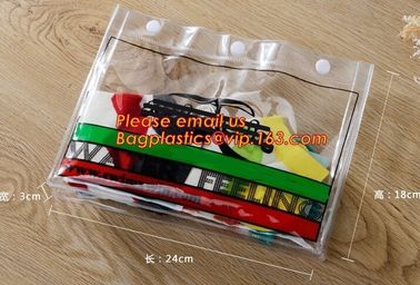 clear pvc pencil bag/ziplock plastic clear pvc pencil case/custom color plastic pencil bag