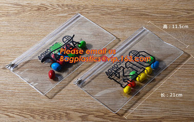 clear pvc pencil bag/ziplock plastic clear pvc pencil case/custom color plastic pencil bag