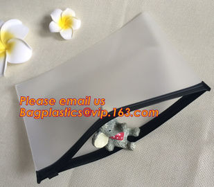 Popular Universal Plastic School Pencil Pouch bag, Custom transparent pvc plastic pencil bag with zip