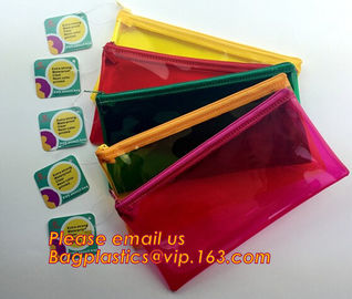 lovely water-proof pencil case promotional plastic mateiral pencil bag cleazipper file bag for pencil