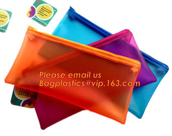 lovely water-proof pencil case promotional plastic mateiral pencil bag cleazipper file bag for pencil