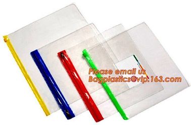 Cheap Waterproof PE zipper lock file wallet bag with logo printing, cheap A4, A5, A6, B5 transparent plastic pe zip lock