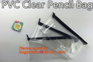 plastic clear transparent color pvc zipper pencilcase/pencil bag, New funny stationery eco friendly pvc plastic soft red