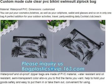 custom made cute clear pvc EVA TPU super clear bikini swimsuit zip lock bags, slider seal bags, sliding bag, slide tip b