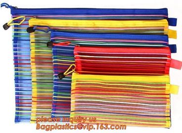 Wholesale Office School Supply A4/5/6 Mesh Zipper Document Bag Multicolor PVC A4 Archives Contract,Office School Supplie