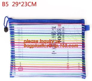 Wholesale Office School Supply A4/5/6 Mesh Zipper Document Bag Multicolor PVC A4 Archives Contract,Office School Supplie