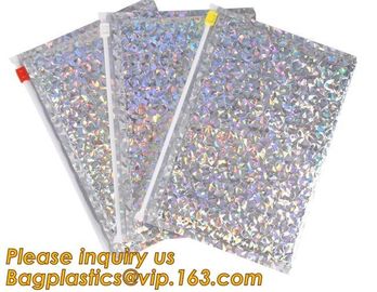 Hot Metallic Colorful Bagease Packaging Zipper Bubble Bag For Cosmetic Packaging,Ziplock Bubble Bags are Made of PET/CP