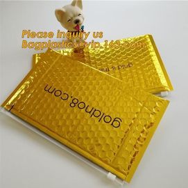 Slider padded grip seal Golden bags, air bubble bag with slider zipper,design custom anti static plastic black ziplock b