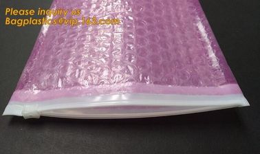 wholesale metallic glossy holographic cosmetic packing ziplock bubble pouch slider zipper bubble bag bagease bagplastics