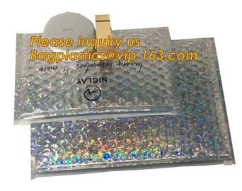 air mail metallic holographi rose gold bubble padded mailer / ziplock bubble bag/ slider bubble bag,Holographic Factory