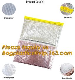Cosmetic Pink Slider Padded Bag/Holographic Ziplock Bag With Bubble,Holographic Metallic Zipper Bubble Bag/Slider Padded