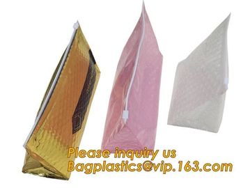 Cosmetic Pink Slider Padded Bag/Silver Ziplock Bag With Bubble,Padded Envelopes Cheap Aluminium Foil Ziplock Holographic