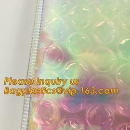 transparent slider zipper bubble bag，Reusable portable PE bubble wine bottle protector bag,ziplock bubble bag,slider pac