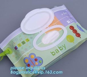 eco biodegradable Reusable CMYK UV Printed Zip Top Travel Plastic EVA Baby Tissue Wet Wipes Bag, EVA Wet Tissue Bags
