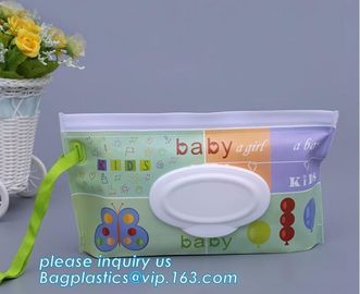 eco biodegradable Reusable CMYK UV Printed Zip Top Travel Plastic EVA Baby Tissue Wet Wipes Bag, EVA Wet Tissue Bags
