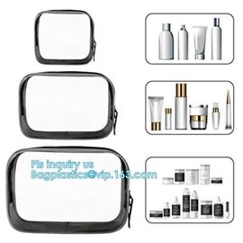 cusotm logo rope handle clear pvc bag with zipper, handle transparent cosmetic bag, Ziplock Make Up Travel Bag, Organize
