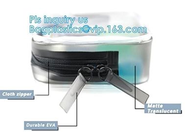 cusotm logo rope handle clear pvc bag with zipper, handle transparent cosmetic bag, Ziplock Make Up Travel Bag, Organize