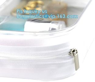 cusotm logo rope handle clear pvc bag with zipper, handle transparent cosmetic bag, Ziplock Make Up Travel Bag, Organize