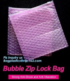 PE zipper bubble ziplock bag with custom printed logo, Bubble Bag With Slider, Padded Pink Ziper Lock PE Bag, slider zip
