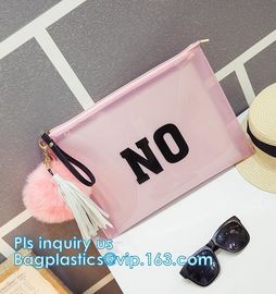printed OEM logo slider zip lock bags, Slider Undergarment Bag With Lock, vinyl pvc A4 file bag with slider ziplock