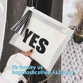 ziplock candy bags, water proof cosmetic vinyl PVC/EVA slider zipper plastic bags, Reclose Holographic Slider Cosmetic M