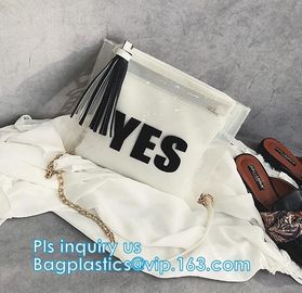 ziplock candy bags, water proof cosmetic vinyl PVC/EVA slider zipper plastic bags, Reclose Holographic Slider Cosmetic M