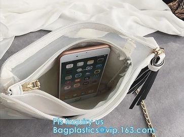 ziplock candy bags, water proof cosmetic vinyl PVC/EVA slider zipper plastic bags, Reclose Holographic Slider Cosmetic M