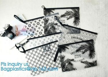 swimwear packaging bags, slider zipper pvc pouch glitter clear plastic vinly ziplock bag, biodegradable pvc plastic slid