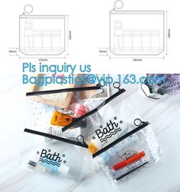 zipper slider swimwear packaging bags, pvc pouch glitter clear plastic vinly ziplock bag, biodegradable pvc plastic slid