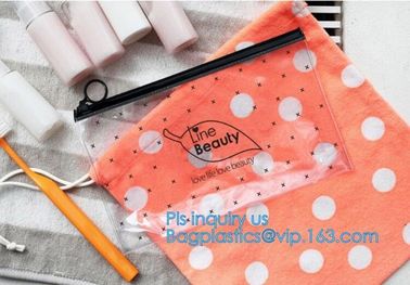 zipper slider swimwear packaging bags, pvc pouch glitter clear plastic vinly ziplock bag, biodegradable pvc plastic slid