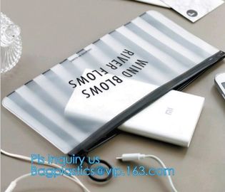 PVC transprent slider bag for packing underwear, Frosted ziplock bag EVA PVC hanger bag for clothes, EVA frost drawstrin
