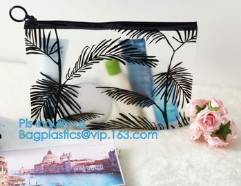 PVC transprent slider bag for packing underwear, Frosted ziplock bag EVA PVC hanger bag for clothes, EVA frost drawstrin