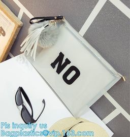 clear printed pvc files zip packing bag, slider reclosable poly bag, resealable slider ziplock eva plastic promotion bag