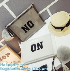 clear printed pvc files zip packing bag, slider reclosable poly bag, resealable slider ziplock eva plastic promotion bag