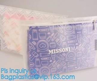 vinyl zipper pouch/Clear slider pouch/ vinyl slider bag, Frosted ziplock bag EVA PVC hanger bag for clothes, EVA frost d
