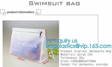 ziplock slider bags for pencils pens, PVC Cosmetic Packaging Bags with Slide Zipper, eco friendly customized slider zipl