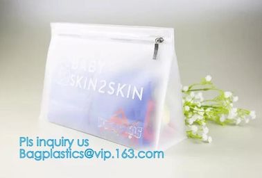 ziplock slider bags for pencils pens, PVC Cosmetic Packaging Bags with Slide Zipper, eco friendly customized slider zipl