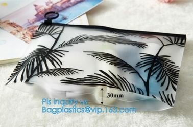 slider zipper pvc pouch clear vinyl pvc ziplock bags, Custom Logo PVC Transparent Slider Zipper Flat Bag, clothes packin