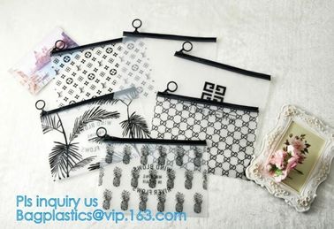 slider zipper pvc pouch clear vinyl pvc ziplock bags, Custom Logo PVC Transparent Slider Zipper Flat Bag, clothes packin