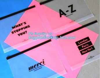 Summer Kit Frosted Ziplock Bag Slider Zipper Bag, underware packing PE material slider zipper bag, slider zipper pvc bag